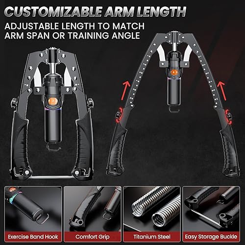 Miniatura 3 de Twister Arm Trainer, equipo de entrenamiento de pecho de potencia hidráulica 3 en 1 con ruedas de rodillo abdominal y ganchos, entrenador de brazo