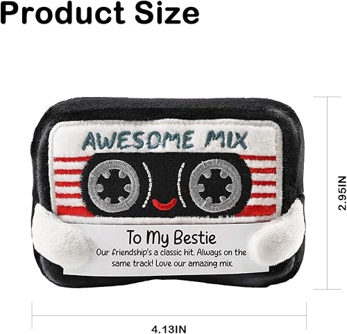 Miniatura 5 de Regalos divertidos para mejores amigas Bonita cinta de casete retro de felpa, regalos sentimentales de amistad para mejores amigas, regalo de