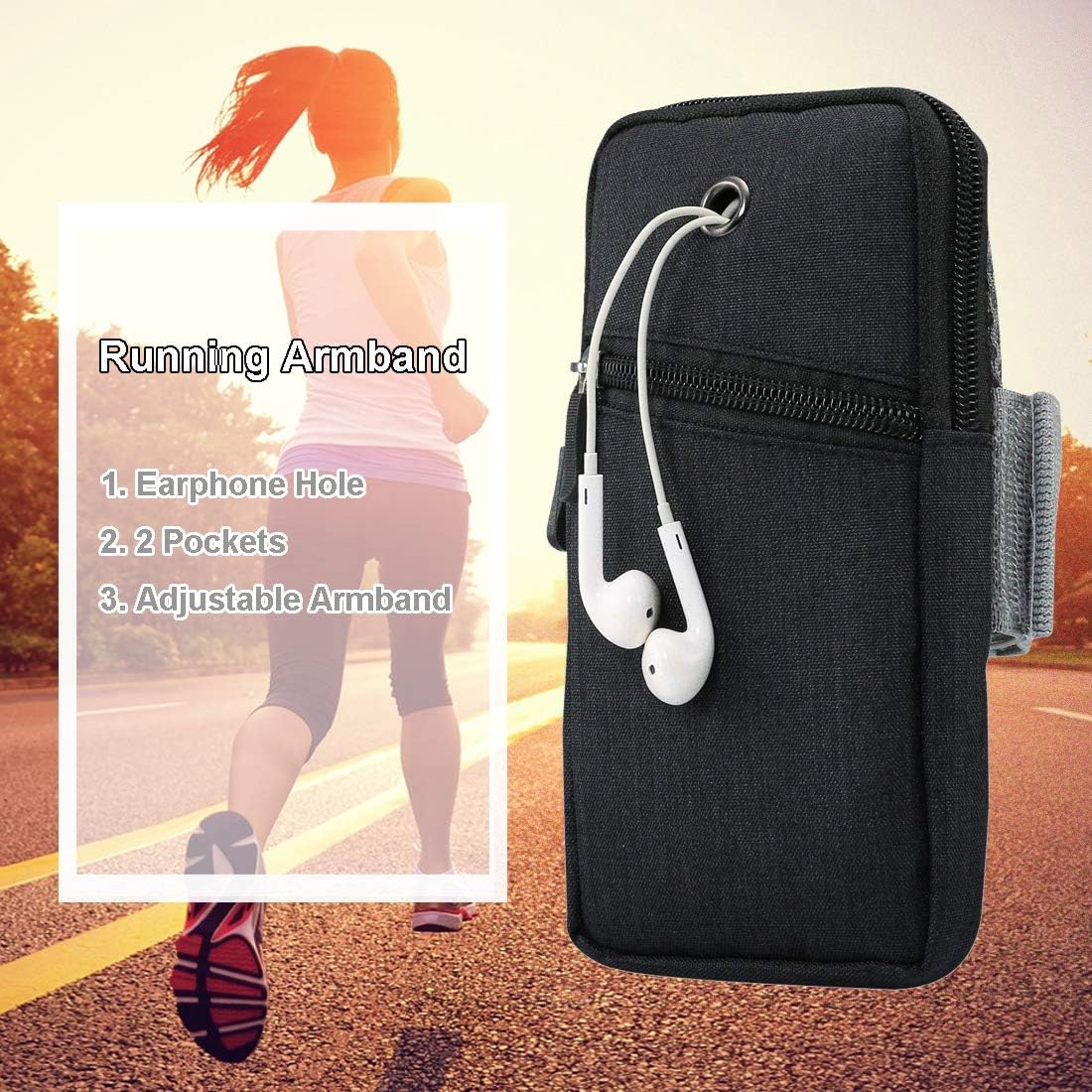 Cell Phone Armband for Samsung S23 S22 S21 S20 Ultra Note 20 Ultra,S23 Plus,S22 Plus, Running Armband for Sports,Walking,Hiking - Image 3