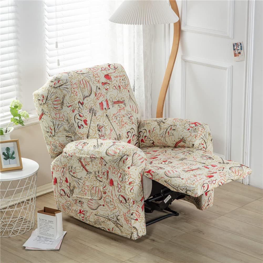 Stretch Armchair Slipcovers Recliner Covers for Electric Chair with Pockets Stretch Recliner Chair Slipcover for Armchairs Sofa Furniture Protector for Living Room (Nordic Style)