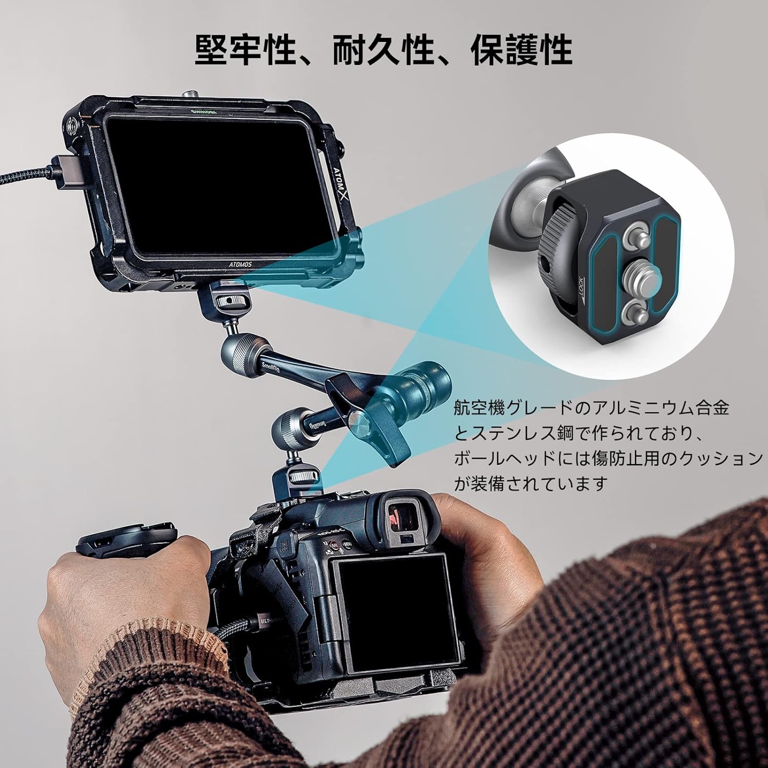 SMALLRIG 11" Magic Arm (3kg) Articulating Arm for Camera, Monitor, Cellphone, Tablet with 1/4"-20 Thread and Black Color