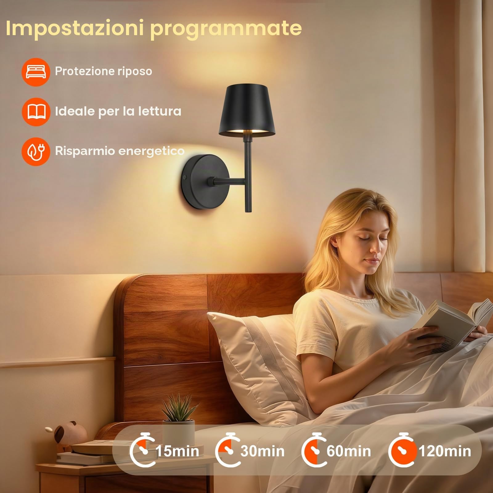 Ketom 2 Pezzi Applique da Parete Interno Senza Fili, con Telecomando | Lampada da Parete Interno Ricaricabile con Telecomando, Lampada da Muro a Batteria, 3 Temperatura Colore, Timer, Dimmerabile