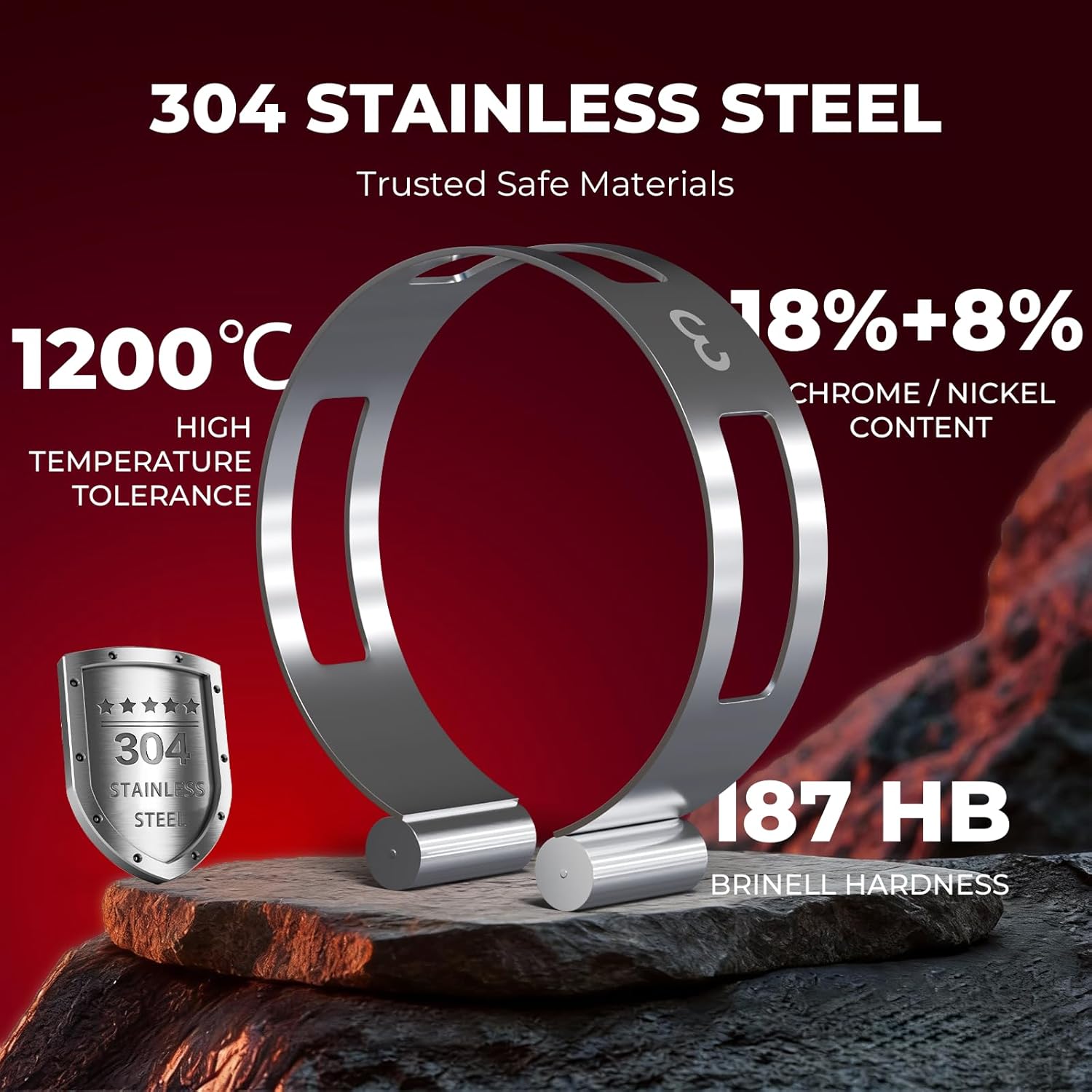 5PCS Exhaust Pipe Tacking Band, 304 Stainless Steel Exhaust Pipe Tacking Band for Tig Welding Fabrication, Welding Tacking Band Clamp for Automotive Exhaust Fabrication (Including 2" 2.5" 3" 3.5" 4")