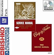 أدبيات السيارات بيشكو 1968 خدمة متجر شيفروليه دليل الإصلاح محرك CD نظام نقل الحركة كهربائي OEM
