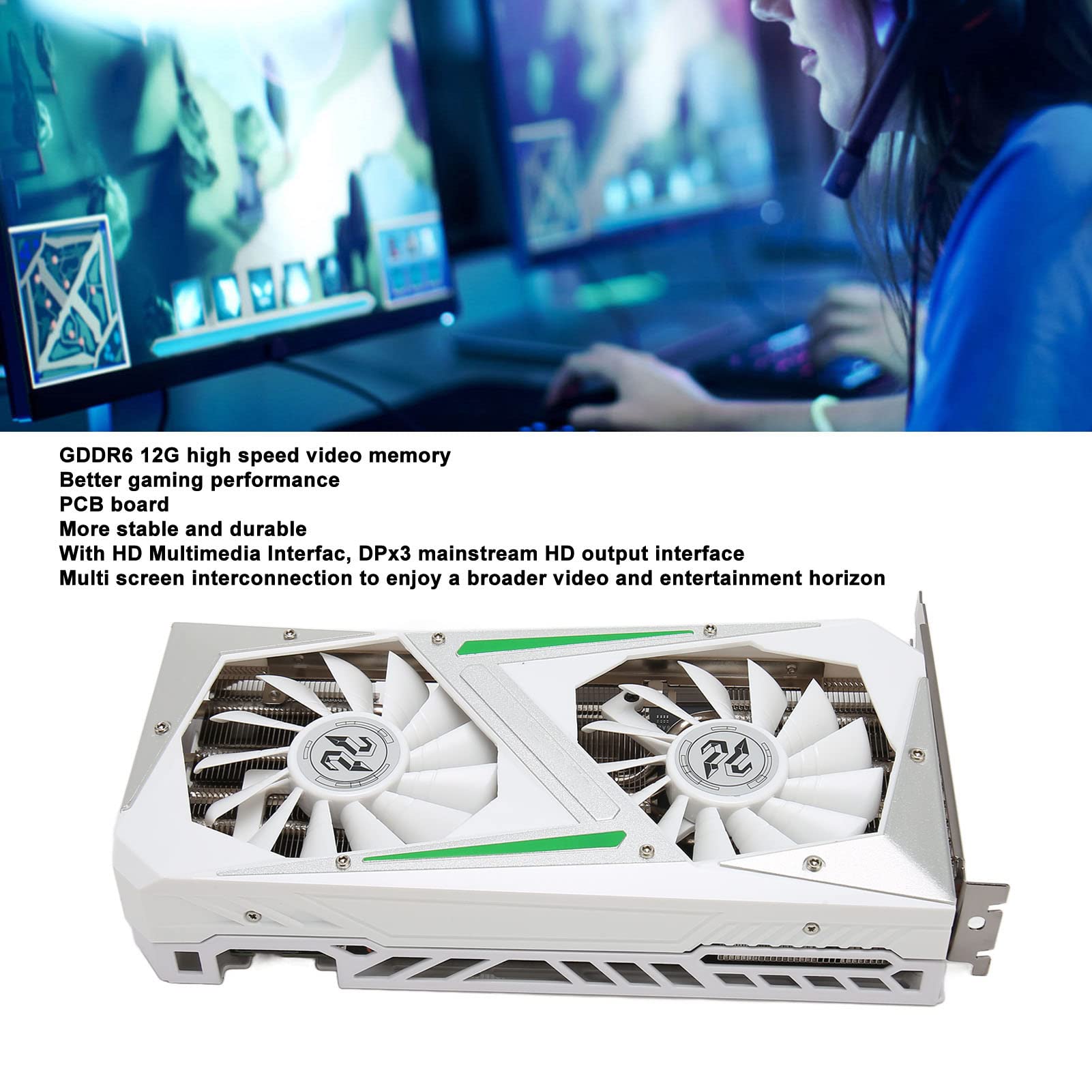 Amazon | RTX3060 12GB GDDR6 グラフィックス カード、デュアル ファン