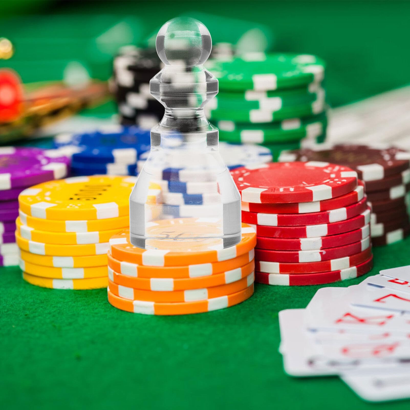 Yardwe Marcador ganador de póquer acrílico transparente 3.15X1.57 pulgadas columna estable para ruleta y póquer rueda marcador escenas de juego