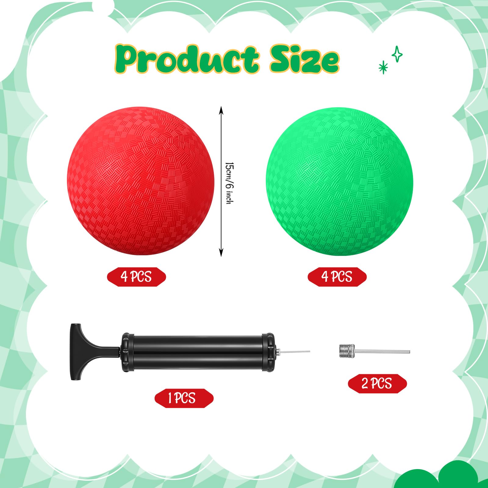Palline gonfiabili per parco giochi Kickball con pompa a mano Pallamano rimbalzanti in gomma per esterni Palestra Campi Picnic