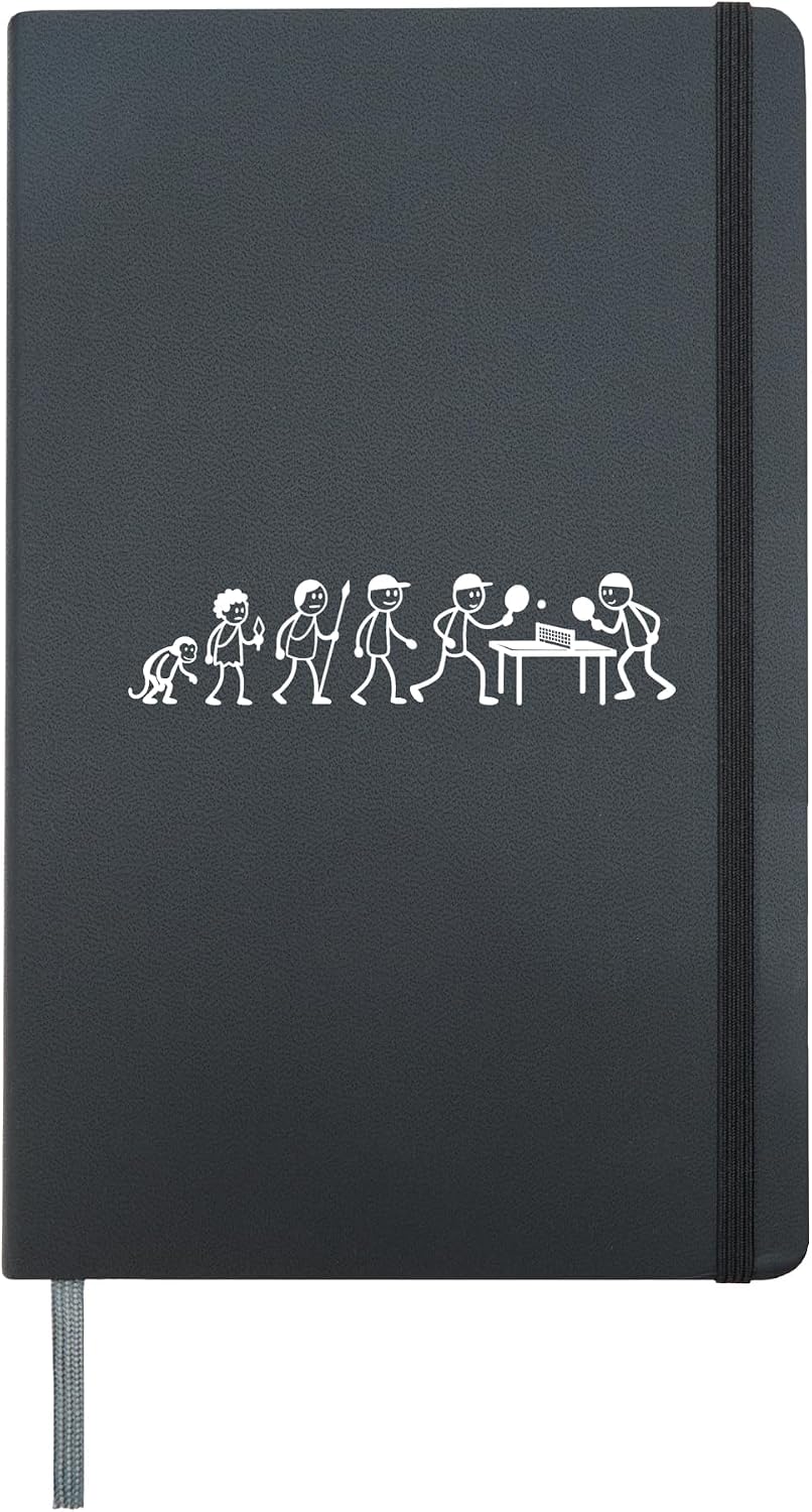 Table-Tennis Player Games Evolution Stick-Figure Ping-Pong Hardcover Journal, Black
