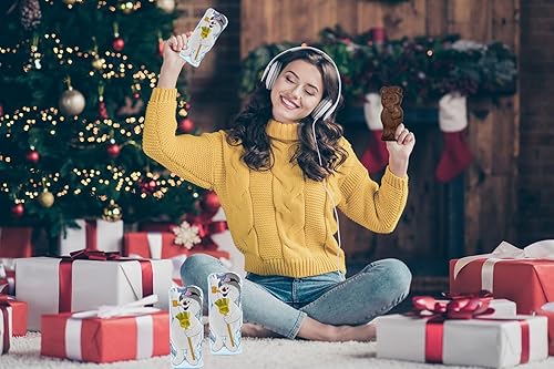 Miniatura 4 de Fruidles Grandes golosinas navideñas de chocolate con muñeco de nieve, chocolate con leche suave y sólido, rellenos de bolsas de fiesta, láminas