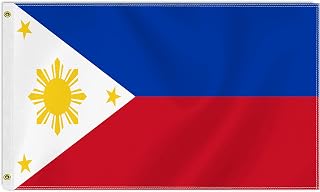 3×5 FT Philippine Flag,Large Filipino Outdoor Banner,75D Philippines Decor,Doube Side Printing For Patio Garden With Brass Gromment