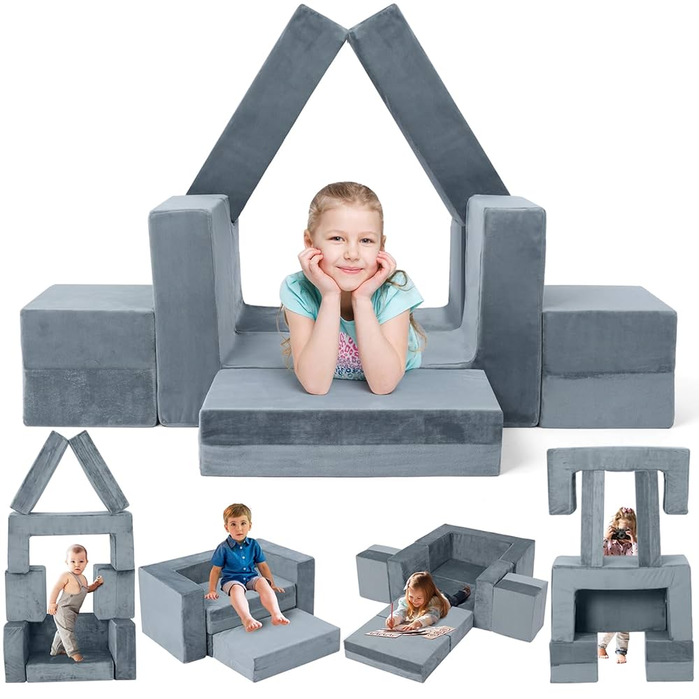 OSYKIU 2025 Newest Modular Kids Couch with Removable Pieces