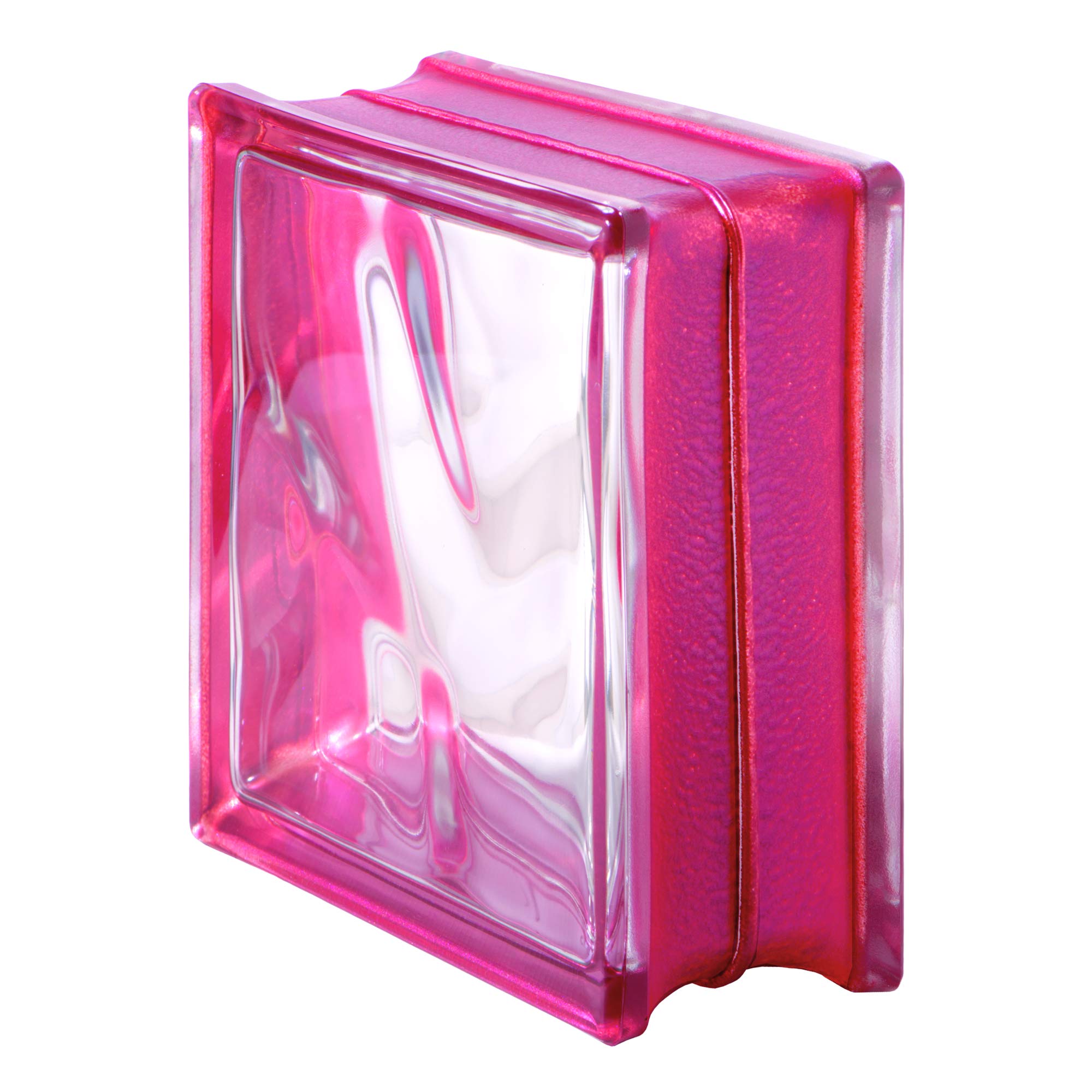 Bloque de vidrio Bormioli Rocco Pure Reflejos Rojo | cm 19x19x8 | Unidad de venta 1 caja de 6 pzas