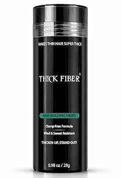THICK FIBER Hair Fibers for Women & Men with Thinning Hair, Medium Blonde 28g, Hair Loss Concealer, Covers Bald Spots, Hairline & Sparse Areas, Natural Fuller Looking Hair