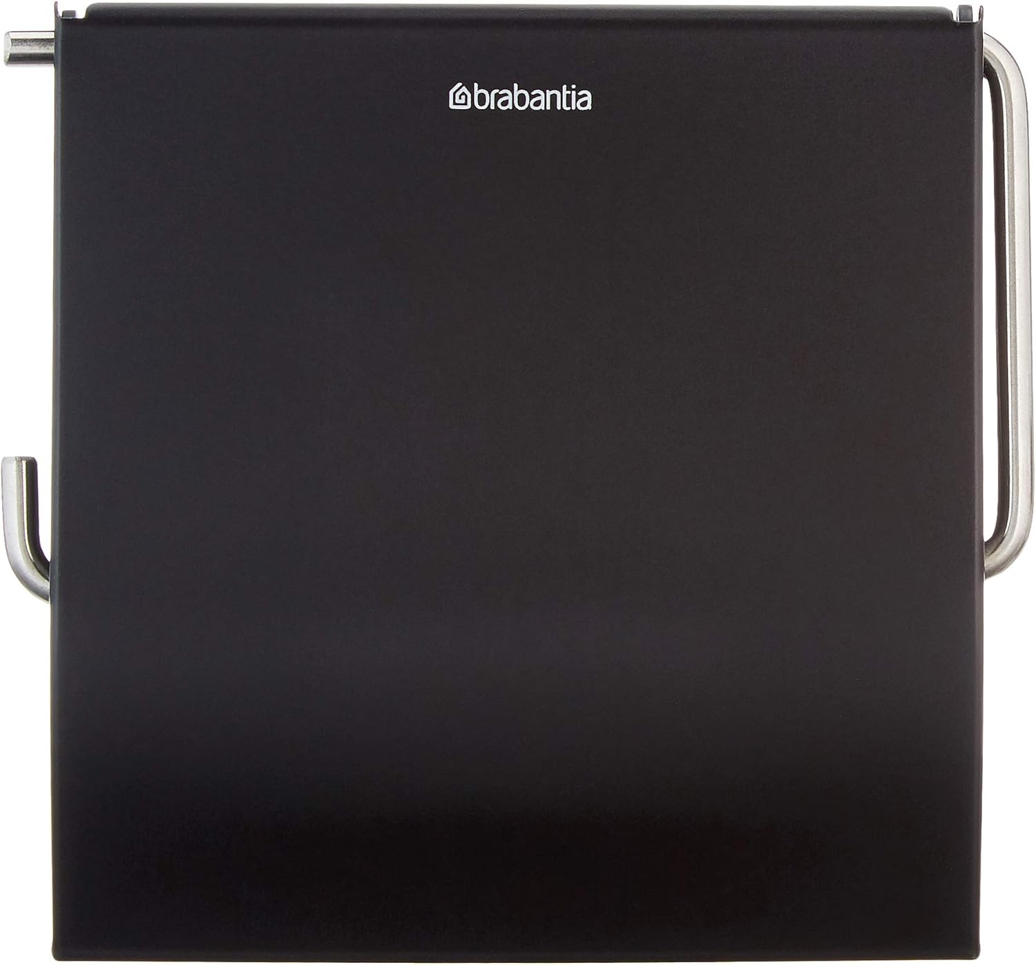 Brabantia Renew Toilet Roll Holder (Matt Black) Left & Right Handed Use, Drill/No-Drill Install, Rust-Free Bathroom Paper Dispenser
