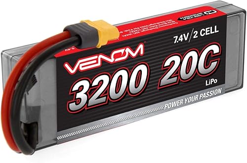 Miniatura 3 de Venom Power Drive Series 20C 2S 3200mAh 7.4V LiPo RC Batería - Funda protectora dura, enchufe universal UNI 2.0 - Cable de silicona flexible de 12