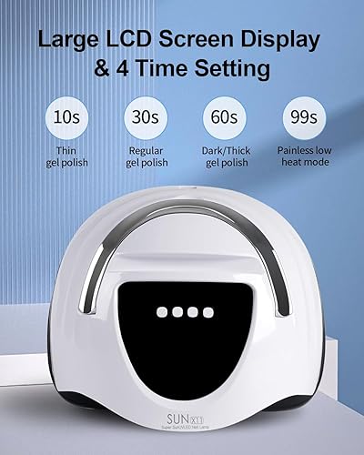 Miniatura 3 de Lámpara de uñas UV de 288 W, luz UV para uñas de gel, lámpara UV profesional para esmalte de uñas de gel, secadora de uñas con 63 cuentas LED, 4