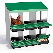 Eggluuz Chicken Nesting Box, 6 Compartments Egg Laying Nests Boxes for Hens