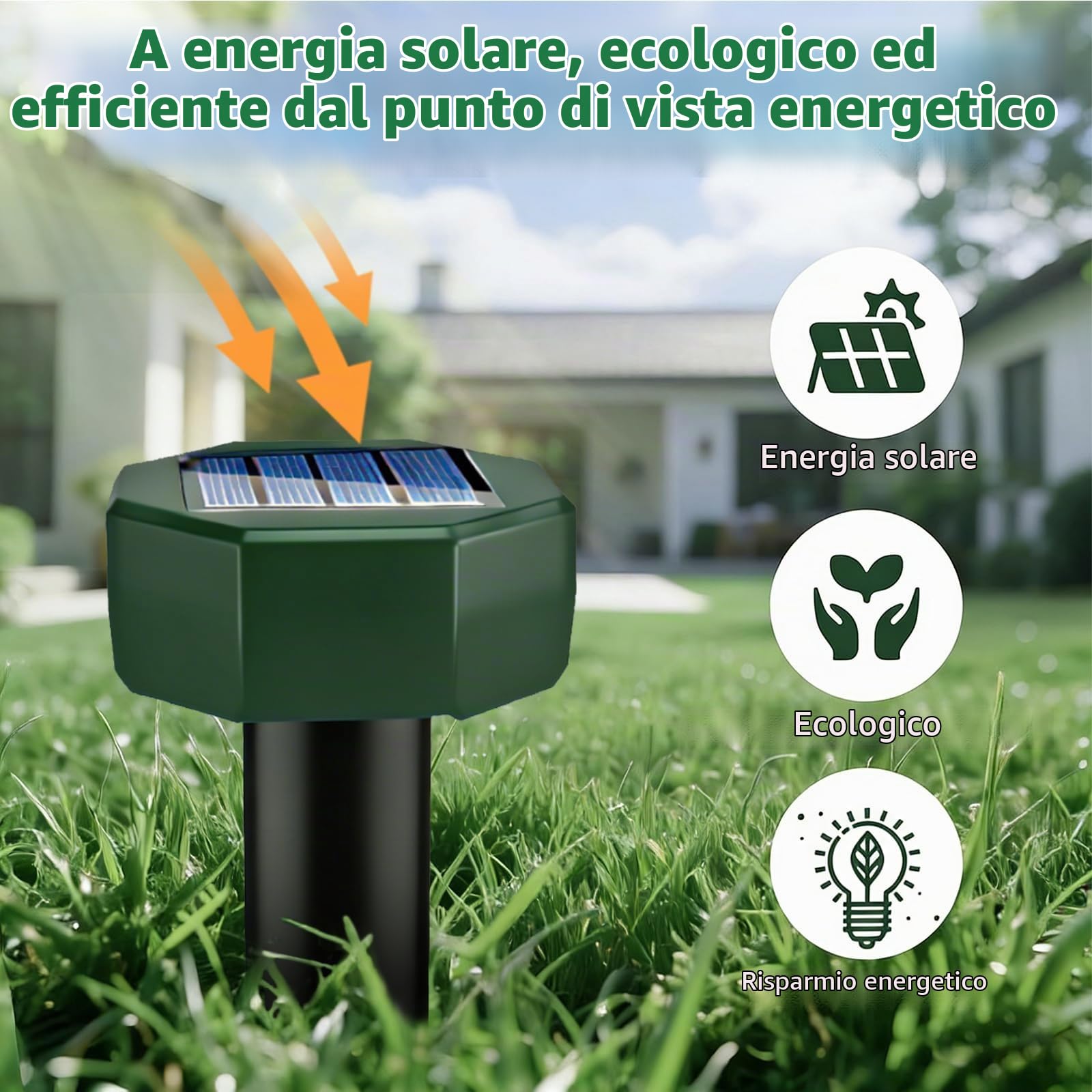 Scaccia Ultrasuoni Solare, Repellente per Topi 8 Pezzi,Repellente Ultrasuoni Solare con Impermeabile, Dissuasori per Talpe,Anti Talpe,Gopher, Serpenti
