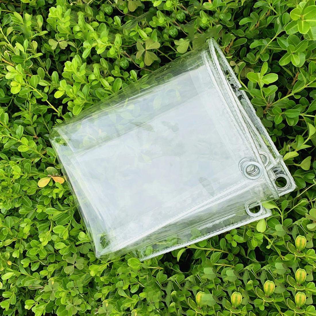 Lona Impermeables Exterior Transparente,Prueba de Polvo Tela Cubierta,Película PVC 0.35mm,Prueba de Lluvia Toldos de Plantas,Lona de Protección For Invernadero Jardín,con Ojales(2x4m/6.6x13ft)
