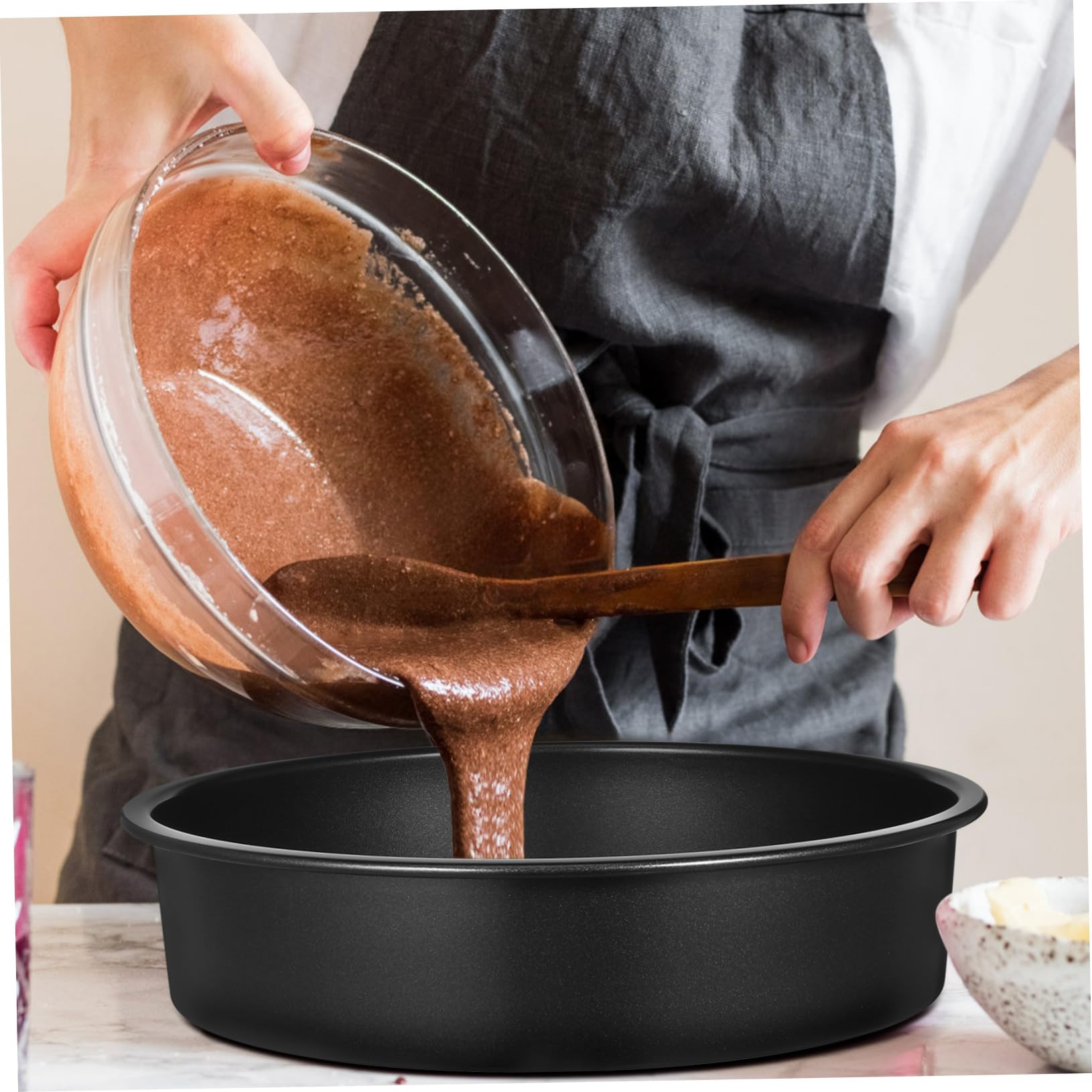 ULTECHNOVO 3stücke Teilige Runde Backformen Antihaftbeschichtete Kuchenformen Zum Backen Backzubehör Aus Kohlenstoffstahl Mit Pergamentpapier Für Schichtkuchen