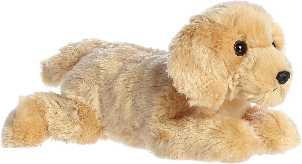 Aurora Flopsie 12" Goldie Adorable Stuffed Animal | Lifelike animal details in a relaxed resting pose