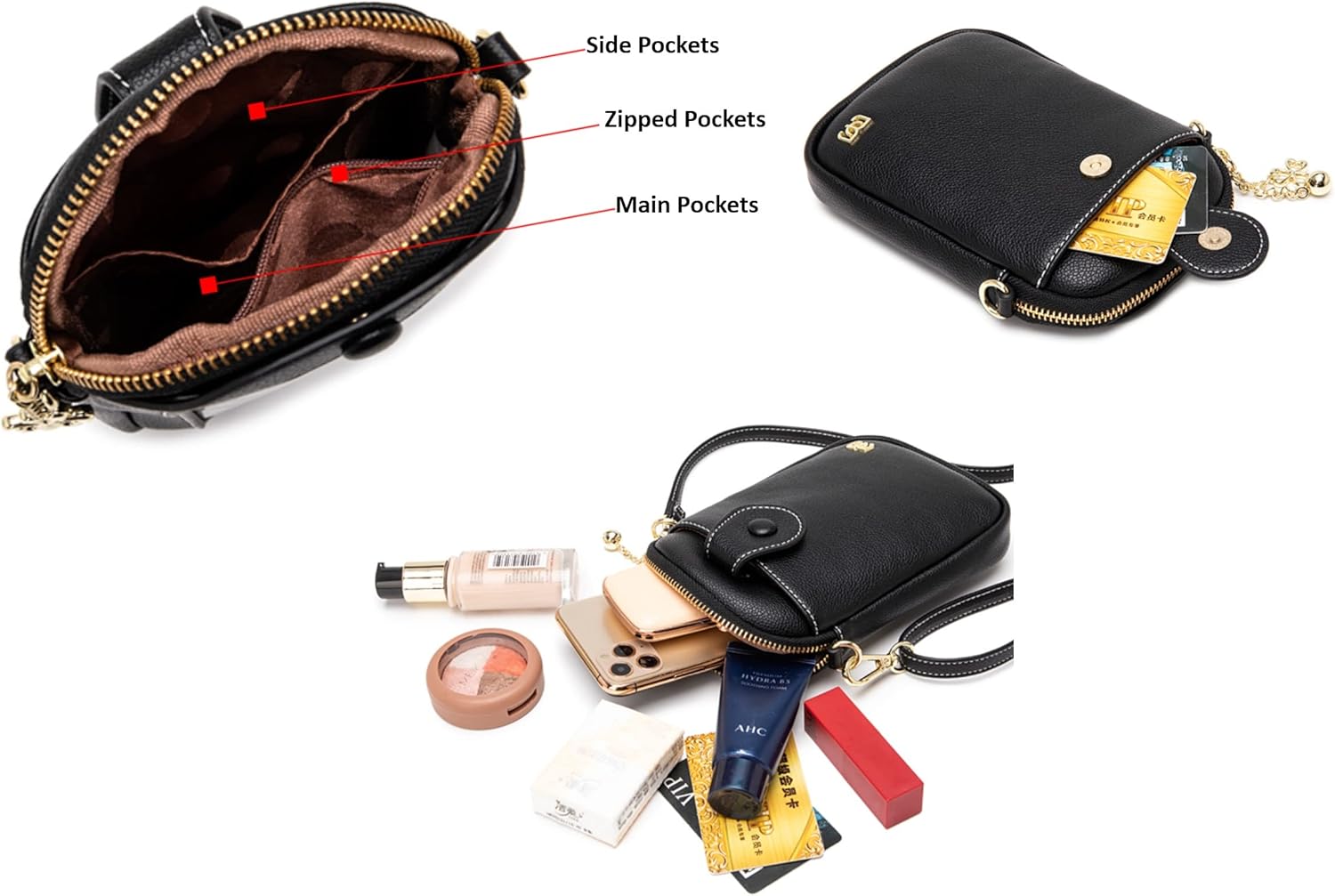 Aslana Touch Screen Phone Bag Vertical Small Crossbody Bag Handbag for Women - Image 5