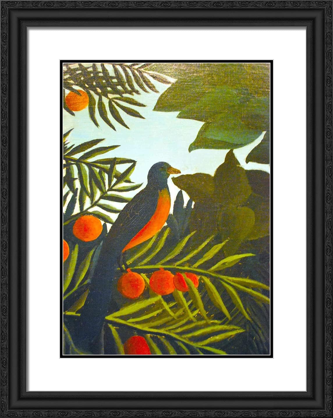 ArtDirect Rousseau, Henri 20x24 Black Ornate Framed Art Print with Double Matting Titled: The Dream, Detail l