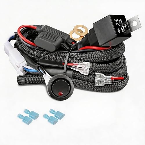 ANGU OFFROAD - Arnés de cableado de 2 cables, kit de cable de nailon de 12 V 40 A para barras de luz LED, luces antiniebla, luces de trabajo de