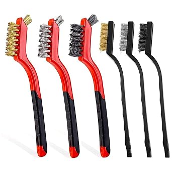 Wire Brush Set,BaiNuo 6Pcs Brass/Stainless Steel/Nylon Wire Cleaning Brush for Dirt Rust Paint Removal