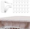 24 Pieces Clear Tablecloth Clips, Durable Plastic Table Cover Holders, Windproof Transparent Clamps for Securing Tablecloths Indoor Outdoor Party, Wedding, Christmas Event, Picnic, Camping 24, Large