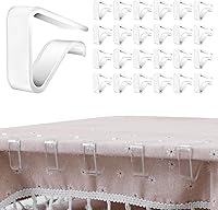 EaseYourLife 24 Large Clear Tablecloth Clips - Windproof Transparent Holders for Outdoor Parties, Weddings, Picnics, 1.38-1.97" Tables