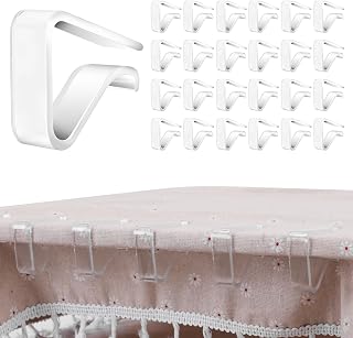 EaseYourLife 24 Large Clear Tablecloth Clips - Windproof Transparent Holders for Outdoor Parties, Weddings, Picnics, 1.38-1.97" Tables