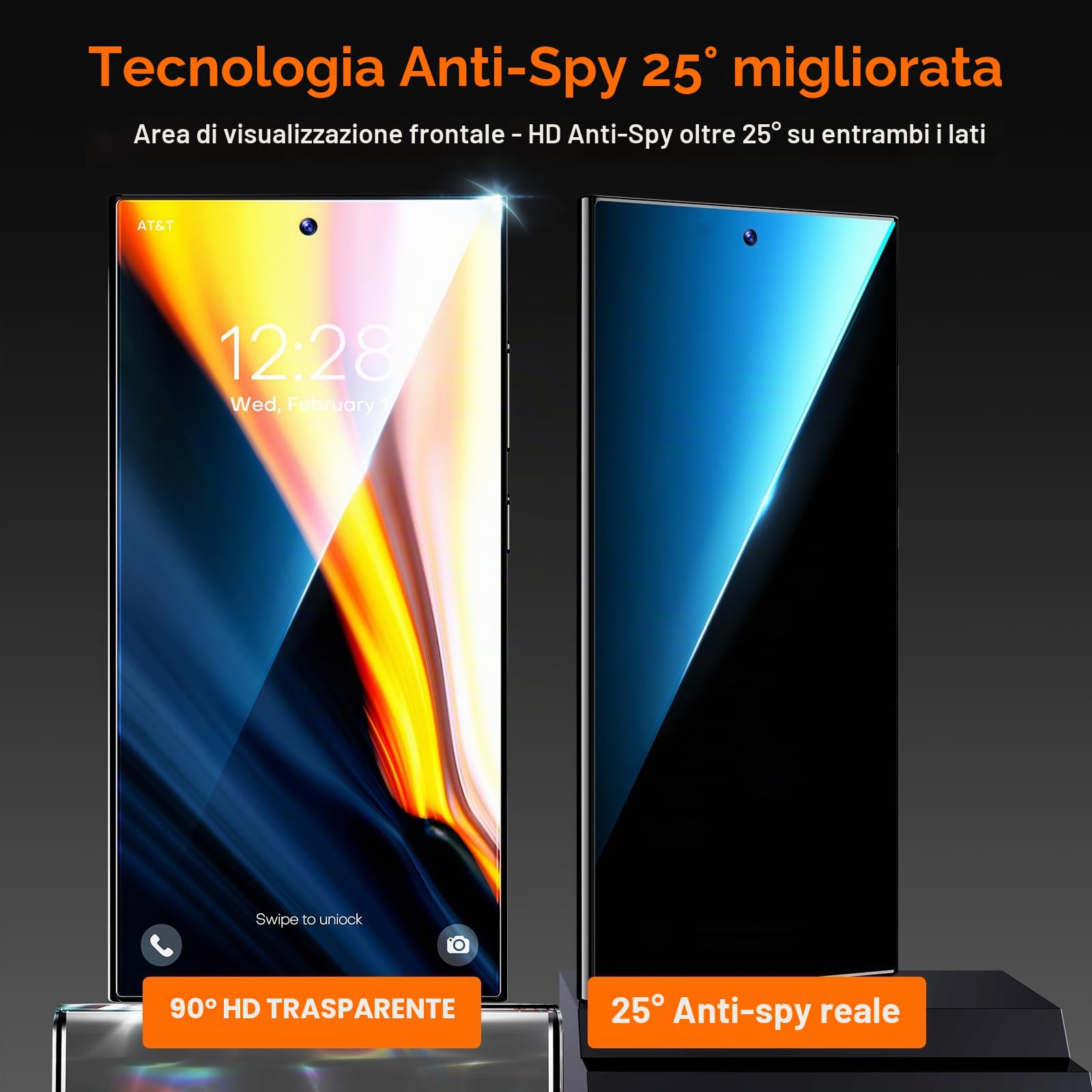 LϟK 2 Pezzi Vetro Temperato Antispione per Samsung Galaxy S24 Ultra,9H Durezza Senza Bolle HD Schermo Protettivo Facile Kit D'Installazione