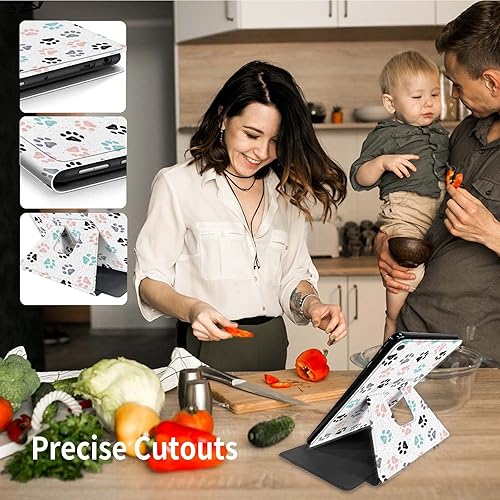 Miniatura 5 de Rossy Funda para tablet Kindle Fire HD 8 y Fire HD 8 Plus (1210 generación 20222020) + protector de pantalla giratorio de 360 grados, funda de piel