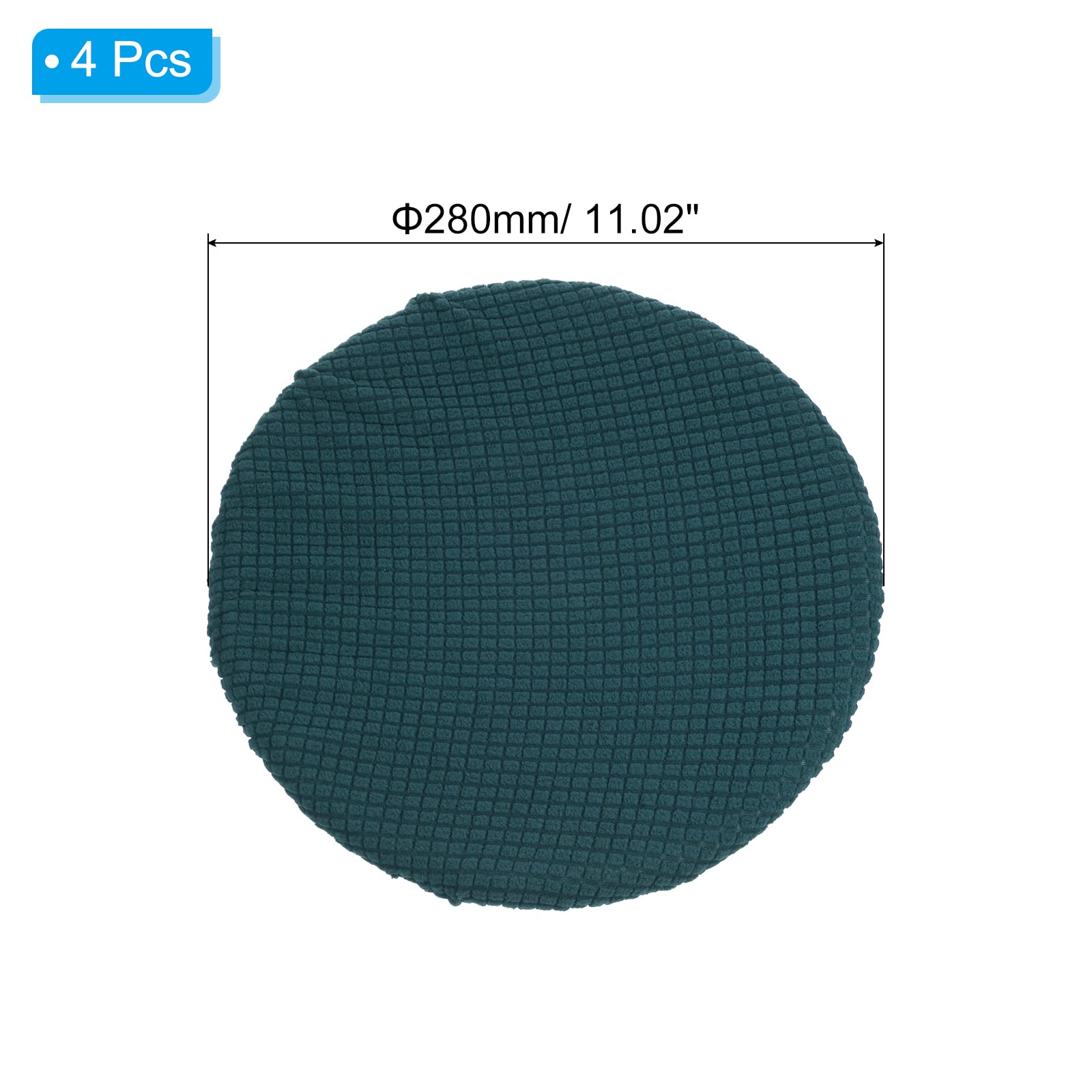 PATIKIL 11" Round Bar Stool Cover, 4 Pack Washable Elastic Stool Cover for Diameter 11"-13" Chair, Lake Blue - Image 2
