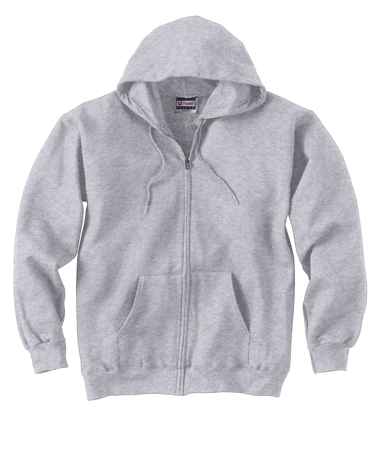 Hanes Męska bluza z kapturem na zamek błyskawiczny, męska bluza polarowa z zamkiem błyskawicznym, Popiół, 3XL