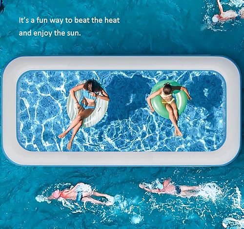 Miniatura 6 de Piscina inflable para adultos, piscina inflable con bomba de aire, pozo de bolas, piscina familiar grande de 120 x 72 x 22 pulgadas para exteriores,