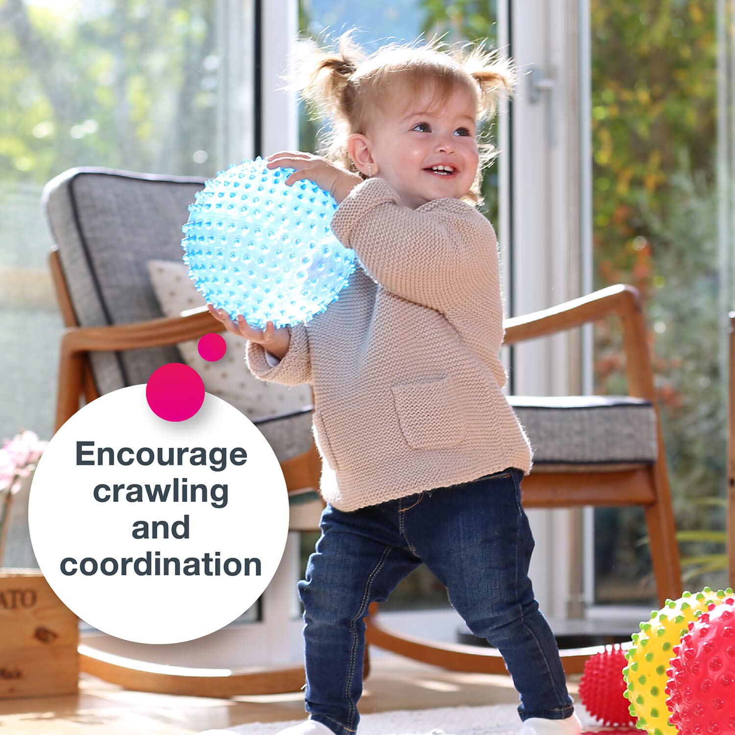 Edushape See-Me Sensory Ball, 7 Inch, Colors May Vary : Baby Toy Balls : Toys & Games