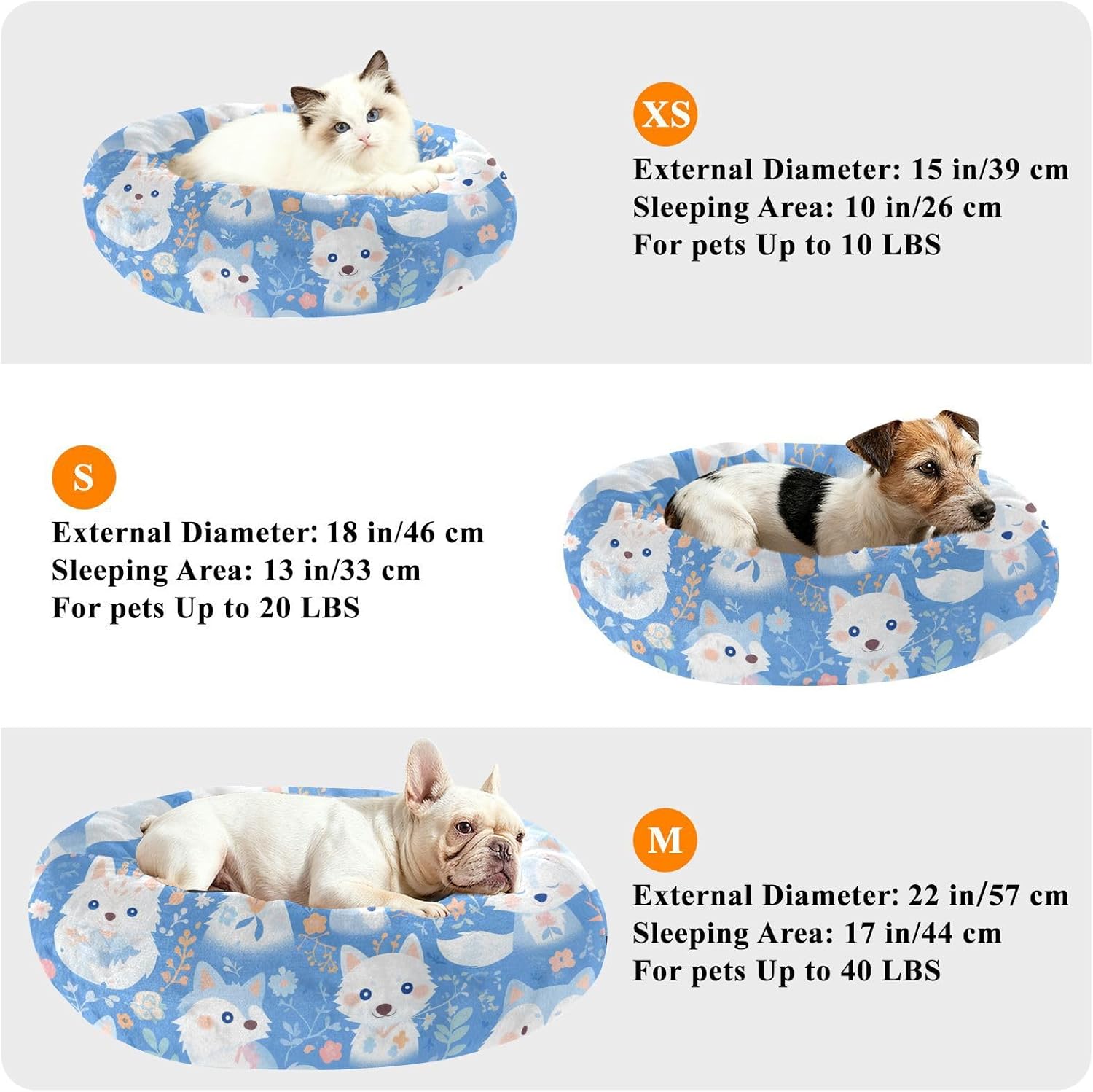 Extra Small Size Pet Pillow Bed Cartoon Raccoon Blue Anxiety Relief Elevated Dog Bed for Large Dogs