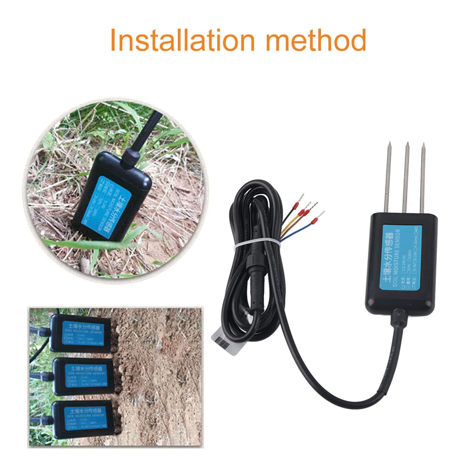 OKJHFD Sensore di umidità del Suolo da 13,8 cm, misuratore Digitale di umidità del Suolo per Piante con PH/umidità/Temperatura, trasmettitore di umidità del Suolo per Giardinaggio,