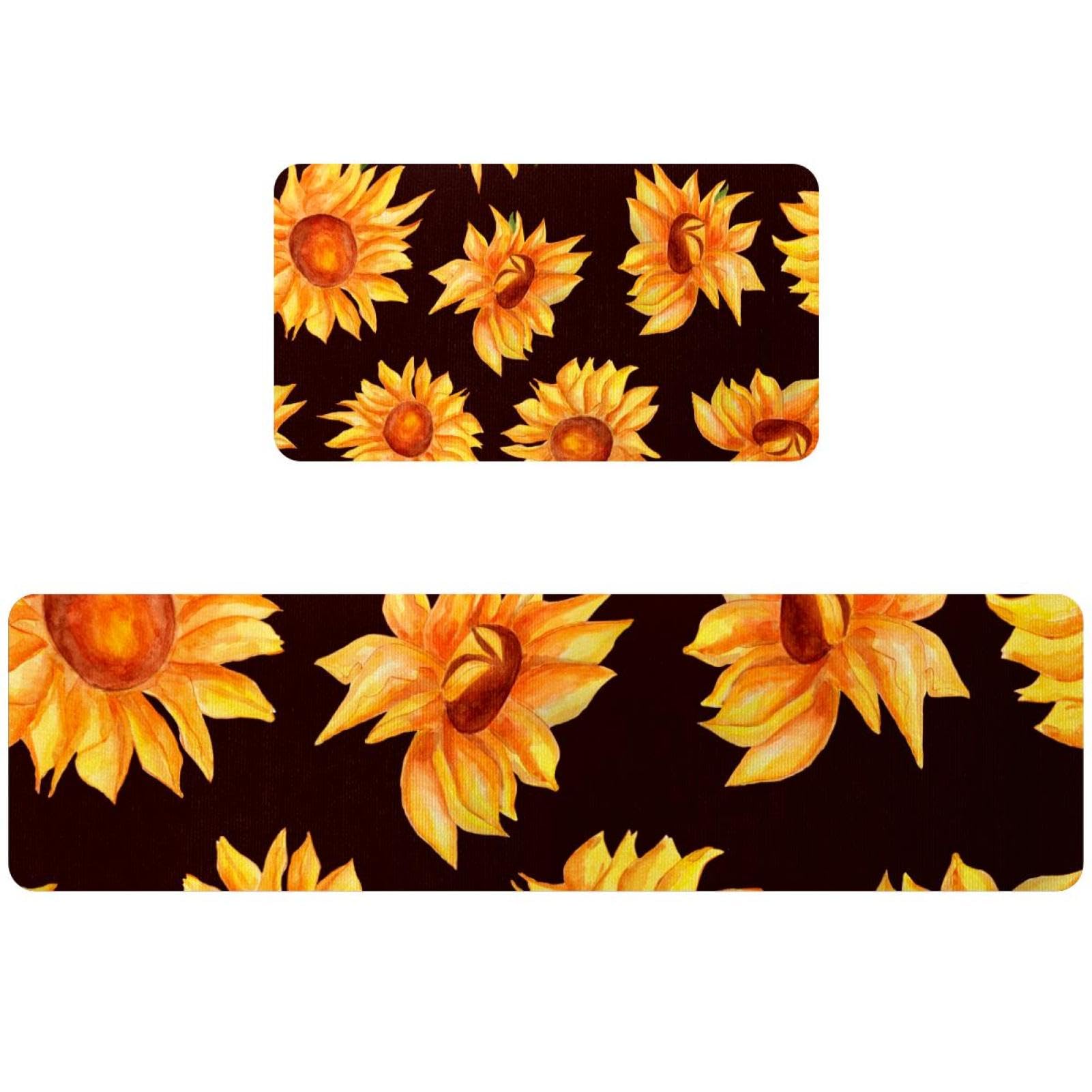 Tapetes de cocina de girasoles ideales para pasillo y lavado