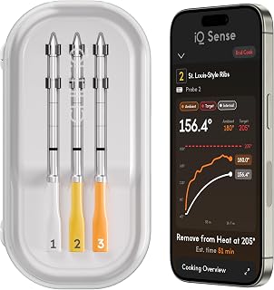 CHEF iQ Sense | Smart Wireless Meat Thermometer | 3 Ultra-Thin Probes | WiFi Unlimited Range | 1000°F Heat Safe | 5 Sensors | BBQ, Grill, Oven, Smoker, Air Fryer | Gen3