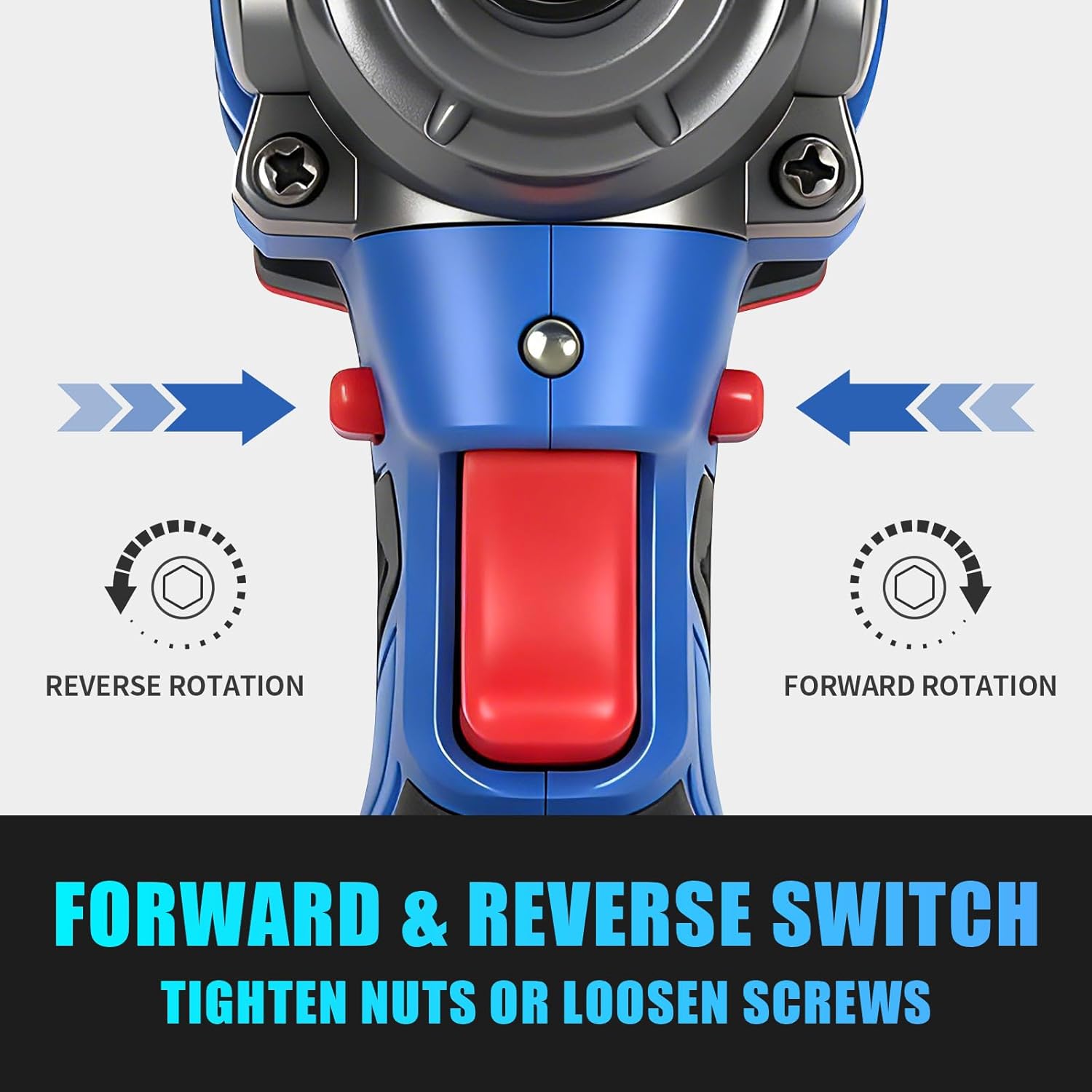 16V Brushless Screwdriver,160Nm Cordless Impact Driver Set with 3 Adjustable Speed,2 Batteries and Led Work Light for DIY & Professional Use (Blue)