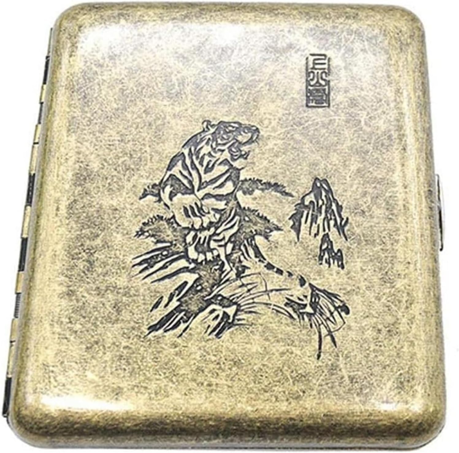 Cigarette case Cigarette Case Portable Metal Box Retro Design Style Business Outdoor Tin(A)