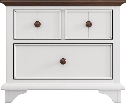 Miniatura 6 de Harper & Bright Designs Mesita de noche con 2 cajones, mesa auxiliar con almacenamiento, mesa auxiliar de madera pequeña para dormitorio para sala