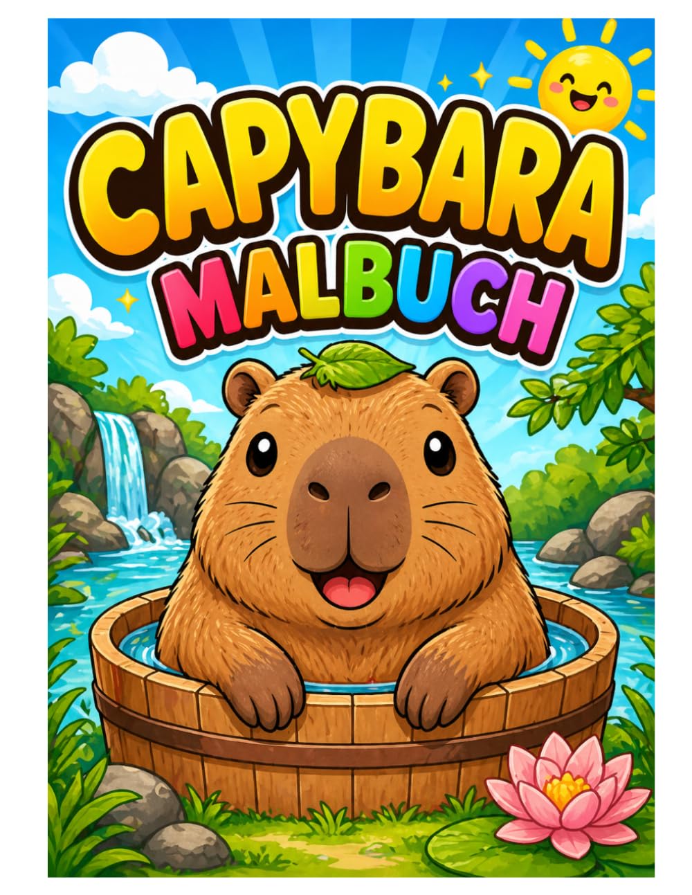 Capybara Malbuch: Niedliche Capybara Ausmalbilder mit Natur- und Wohlfühlmotiven – Entspannendes Malbuch für Kinder und Erwachsene
