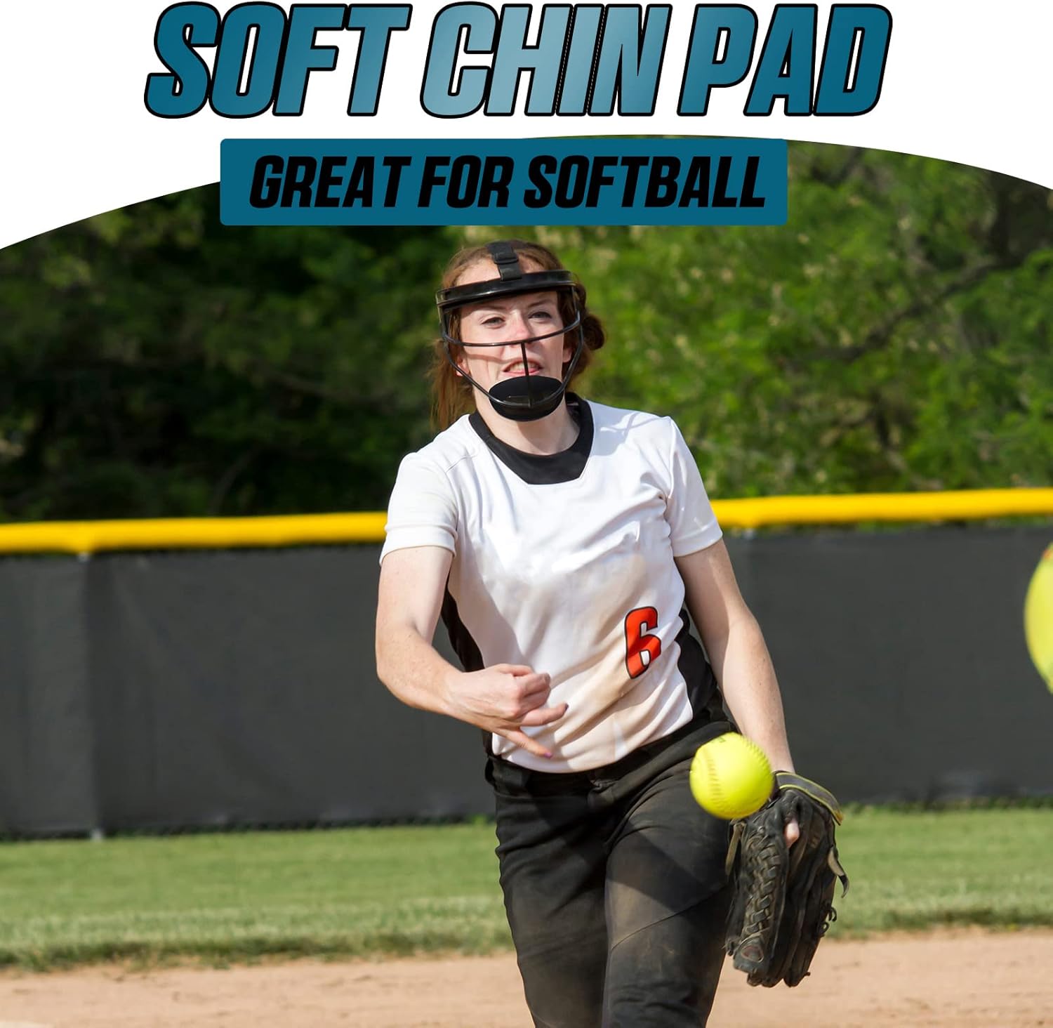 Geetery 4 Pcs Softball Fielder's Facemask Chin Cup Replacement Face Defense Mask Chin Pad Baseball Helmet Padding for Softball Fielder's Mask Women Men Teensm - Image 3