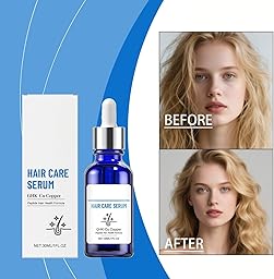 Hair Growth Serum， GHK-Cu Copper Peptide Hair Health Formula - Thicker Looking Hair, for Men & Women，30ml (2-Pack)