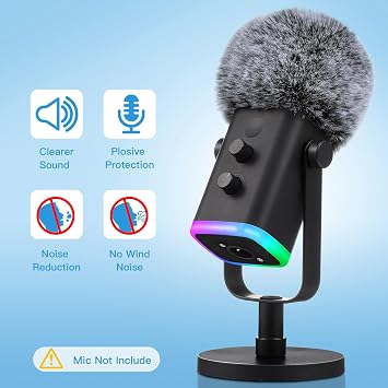 ZealSound USB Microphone k66pro and Furry Windscreen d65k Bundle