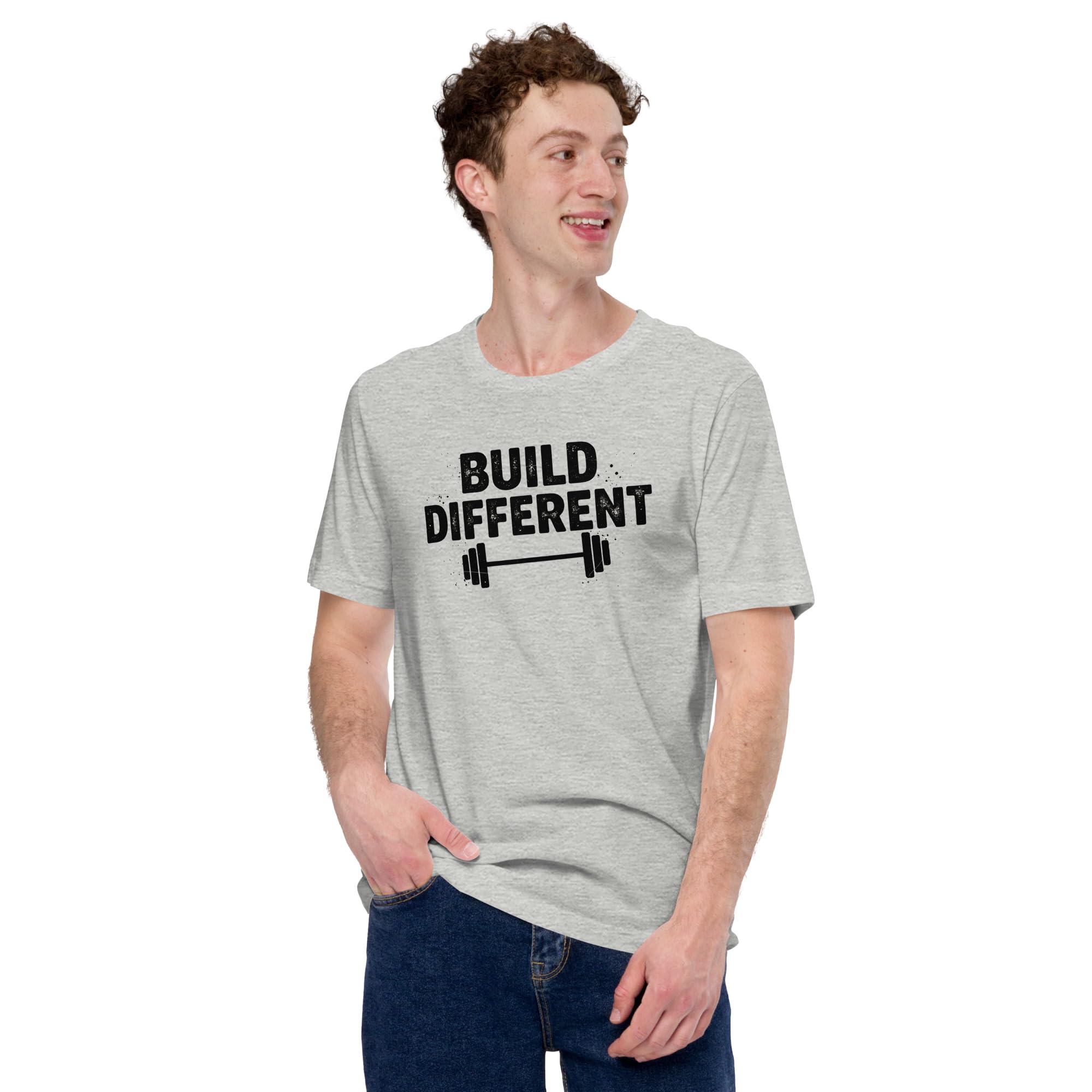 Build Different Gym Printed Polyester T-Shirt for Men | Half Sleeve Crew Neck | Regular Fit Workout Wear